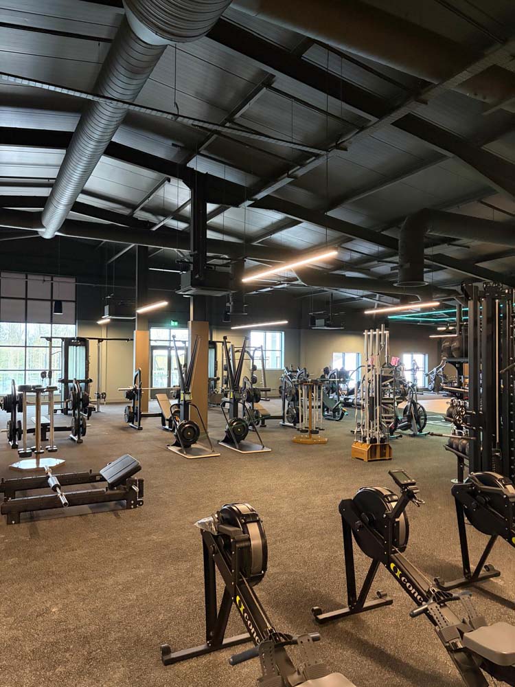Air conditioning installation inside a David Lloyd gym by Universal Cooling.